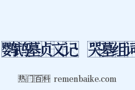 鹦鹉墓贞文记·哭墓组词是什么意思的图片